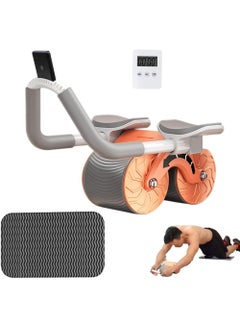 Buy 2023 New Abs Roller Wheel with Timer Abdominal Exercise Wheel Automatic Rebound Abdominal Wheel for Newbies with Knee Mat for Body Fitness Strength Training Home Gym in Saudi Arabia