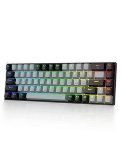 Buy 65% RGB Gaming Keyboard,Wired 68 Keys Red Switch Mechanical Keyboard,Detachable USB-C Cable, Separate Arrow Keys for Office Gaming - Grey Black in Saudi Arabia