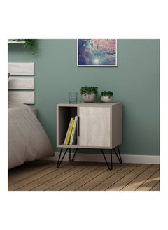 اشتري Glynn Bedside Table Engineered Wood Ideal Side End Table Light Mocha Ancient White 44.6x50x60 cm في الامارات