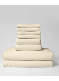 Buy 8 Pieces Set by La'Marvel, Ivory 600 GSM 100% Cotton Hotel Towels in Saudi Arabia