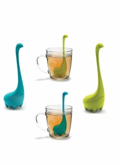 Buy Turquoise Ladle Green Cute Tea Infuser Strainer with Steeping Spoon Cute Tea Gifts Long Handle Neck Ball Body Lake Monster Silicone Tea Infuser for Herbal Tea in UAE