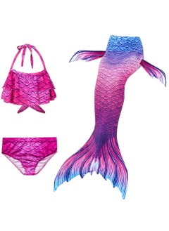 Buy Cutie Cute Mermaid Tail Girl's Swimsuit Set 3 Pcs for Girls Swimming Swimsuits Princess Bikini Set for Toddler Big Girls Birthday Gift, Without Fin(2-12 Years) in UAE