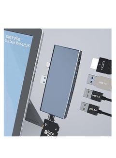 اشتري Pro 4/Pro 5/Pro 6 Docking Station, USB 3.0 Hub Adapter with TF/Micro SD Memory Card Reader, 4K HDMI Port Converter Accessories for Surface Pro 4/5/6, 1 Pcs في الامارات