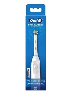 Buy Oral B Pro Battery Precision Clean | Color White | 1 toothbrush | 1 brush head | 2 batteries in UAE