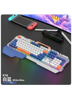 Buy Viper KM520 Metal Panel Keyboard Mouse suit Game Luminous Suspension Key Cap with Hand-held Office Keyboard MouseWhite and blue k16 single keyboard (upgraded version) White and blue k16 single keyboard (upgraded version) in Saudi Arabia