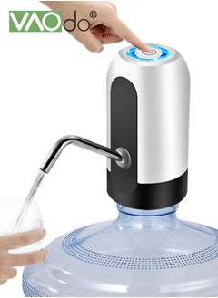 Buy Portable Water Bottle Pump Universal Bottle Electric Water Dispenser with Switch and USB charging for Camping Kitchen Workshop Garage White in UAE