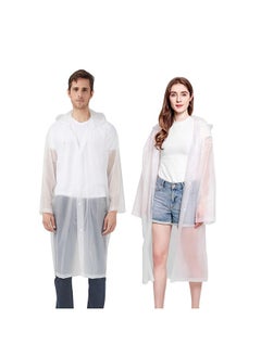 اشتري 2 Pack Outdoors Rain Coats,Reusable Transparent Emergency Raincoat في الامارات