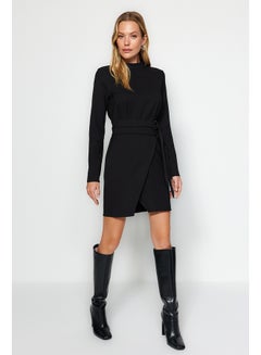 Buy A-Line Stand Up Collar Woven Dress with Black Belt TWOAW24EL00701 in Egypt