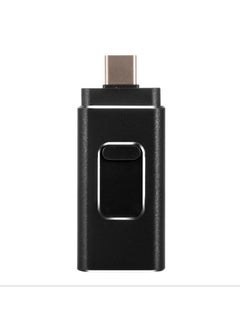 اشتري 64GB USB Flash Drive, Shock Proof 3-in-1 External USB Flash Drive, Safe And Stable USB Memory Stick, Convenient And Fast Metal Body Flash Drive, Black Color (Type-C Interface + apple Head + USB) في السعودية