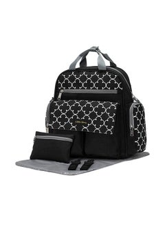 اشتري Convertible Diaper Bag With Zipper Pouch, Stroller Hooks And Changing Mat -Black في الامارات