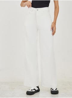 اشتري High Rise Wide Leg Jeans with Pockets في السعودية