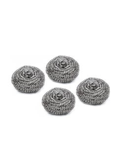 اشتري ECVV 4Pcs Stainless Steel Metal Spiral Scrub Sponge,Ideal for Cast Iron Pans, Powerful Scrubbing,Hard cleaning, Kitchen sponge,Scrub, Kitchen, Garage, Outdoor في السعودية