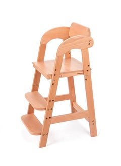 Buy Wooden High Chair for Toddlers to Teens, Adjustable Dining Feeding Chair with Steps Grows with Child, Max 100kg in UAE