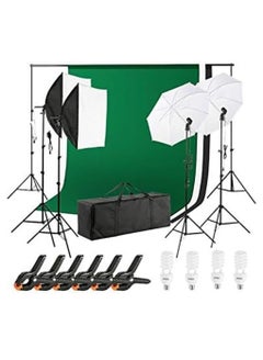 اشتري Photography Studio Kit, Umbrella Softbox Lighting Kit, Chroma Key with Backdrop Support System for Photo Studio Product, Portfolio and Video Shooting في الامارات