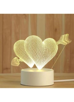 اشتري Heart Love Creative Night Light 3D Acrylic Bedroom Small Decorative 3D Lamp Night Lights For Home Decoration في الامارات