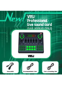 اشتري V9SJ Live Sound Card Audio Mixer，Live Streaming Voice Changer Card With Multiple Effects Audio，for PS4/Phone/iPad/Computer,Live broadcast في السعودية