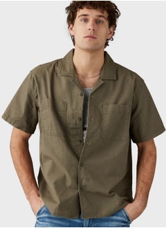 Buy Essential Button Up Regular Fit Shirt in UAE