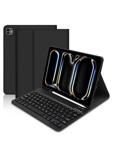 اشتري Keyboard Case for iPad Pro 11 inch (2024), iPad Slim Stand Case with UK Layout Keyboard 11 inch, Detachable Blyetooth Keyboard Case with Pencil Holder for Pro 11 M4 5th Generation-Black في مصر