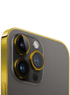 اشتري Caviar Luxury 24k Gold Plated Frame Customized iPhone 15 Pro Max 256 GB Black Titanium في الامارات