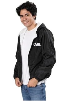 Buy Men's Waterproof hooded Zippered Casual Sweatshirt - Black in Egypt