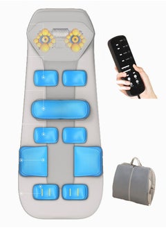 اشتري Massage Mat With 12 airbags Massage Mattress Pad 20 massage heads For Back Pain Relief Full Body Massager For Neck And Back Lumbar Calf Muscle Relaxation Standard في السعودية