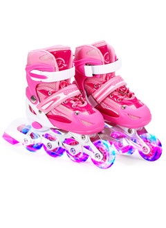 اشتري Skate Shoes - Roller Skates Shoes With Light Up Wheels - Roller Skates Skating Shoes for Boys Girls Kids, Outdoor and Indoor Speed Racing Rollerblade - Breathable and Adjustable Inline Skates With Bag في السعودية