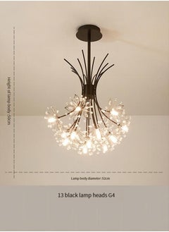 اشتري 13 Gold Dandelion Crystal Chandelier G4 LED 3000K Living Room Bedroom Dining Room Light في الامارات