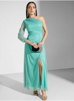 Buy One Shoulder Shimmer Dress in UAE