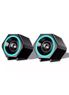 Buy PC speaker, USB computer speaker, USB wired subwoofer speaker, computer PC speaker, laptop desktop small audio speaker, USB powered computer stereo speaker for PC, desktop computer, computer, laptop, with surround sound and subwoofer in UAE