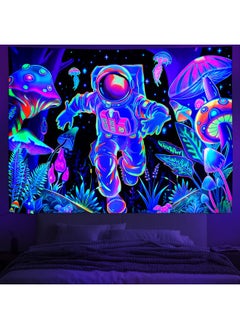 اشتري نسيج Amtoodopin Blacklight Astronaut Tapestry UV Reactive Forest Mushroom Tapestry يتوهج في الظلام نسيج حائط Galaxy Space Tapestry معلق على الحائط لغرفة النوم في الامارات