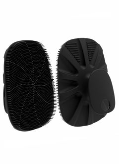 اشتري Silicone Body Scrubber Shower Bath Brush for Men Women Cleaning & Exfoliating - No-Slip Handle,Lather Well, Long Lasting, Easy to Clean & More Hygienic Than Bathball,1 Pack,Black في الامارات