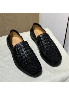 Buy 24 New Crocodile Leather Ostrich Leather Tods Men's Casual All-match Leather Men's Shoes Slip-on Fashion Leather Shoes in Saudi Arabia