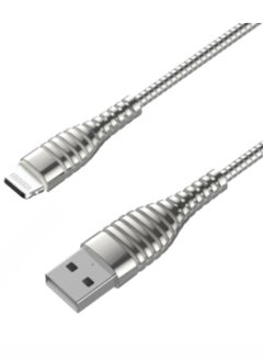 Buy Silver Lightning iPhone USB Charging and Data Transfer Cable - Model BC012 by Bastec" in UAE