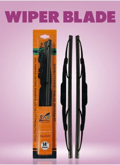 اشتري 3XR High Quality 14" 350mm Universal Fit Car Wiper Blades - 2 Piece Set في السعودية