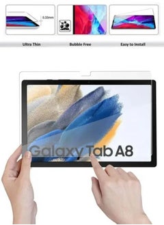 Buy Tempered Glass Screen Protector For Samsung Galaxy Tab A8 2021 10.5 Inch Clear in Saudi Arabia