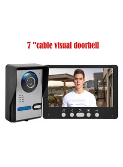 اشتري 7 inch Monitor HD Camera Video Door Phone Doorbell Intercom System IR Night Vision Wired Doorbell Camera في السعودية