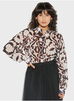 Buy Puff Sleeves Printed Shirt in UAE