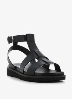Buy Women's Solid Open Toe Sandals with Buckle Closure in UAE