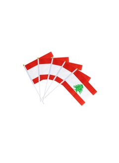 Buy 25 pieces Flag Hand Waving Desk Flags Double Sided Cake Topper Countries Flag National Day Party Supplies Flag Decoration for Baby Birthday Party (Lebanon) in UAE