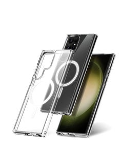 اشتري Magnetic Phone Case for Samsung Galaxy S23 Ultra Shockproof Clear Cell Phone Case Works with Wireless Charging Magsafe في الامارات