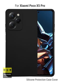 Buy Stylish Silicone Case Cover For Xiaomi Poco X5 Pro Black in Saudi Arabia