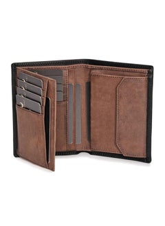 Buy First Layer Crazy Horse Leather Men's Tri-fold Wallet Super Large Capacity Multi-card Position Rfid Anti-theft Brush Men's Wallet in Saudi Arabia