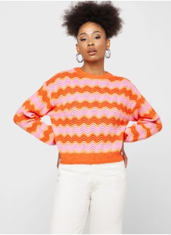 Buy Striped Knitted Sweater in UAE