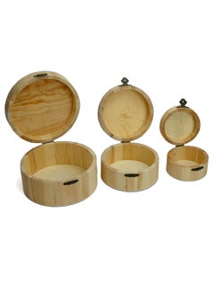 Buy Wooden Storage Box, Set of Three Storage Boxes Wooden, Beautiful Boxes for Storage, Best Storage for Jewelry, Cosmetics, Candies, Watch, And Others, Wooden Storage Boxes Gifts for Every Occasions in UAE