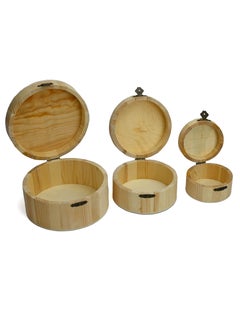 اشتري Wooden Storage Box, Set of Three Storage Boxes Wooden, Beautiful Boxes for Storage, Best Storage for Jewelry, Cosmetics, Candies, Watch, And Others, Wooden Storage Boxes Gifts for Every Occasions في الامارات