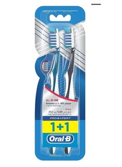 Buy Oral-B Pro-Expert All-In-One, Medium Manual Toothbrush, Pack of 2 - Multi-Colored in Egypt