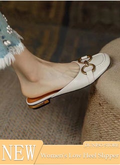 Buy Mule Slippers for Women Slingback Buckle Flat Pointed Mules Closed Toe Sandals Comfortable Women Slippers Backless Slip On Loafer Shoes in Saudi Arabia