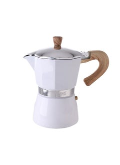 اشتري AlHoora 14x9xH16cm White Color  Classic 3 Cup Moka Pot Espresso Maker Percolator filter Coffee Maker Italian Espresso 3 Cups Coffee Maker with Box في الامارات