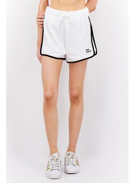 Buy Women Graphic Basic Short, White/Black in UAE