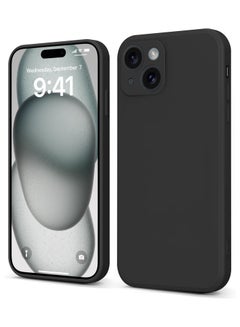 Buy Compatible with apple iPhone 15 Plus Full Coverage for Plustective Case, Ultra Slim Soft Silicone Gel TPU Cover, Matte Surface Ultra-Thin Case, for iPhone 15 Plus (Black) in Saudi Arabia
